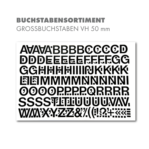 Großbuchstabensortiment VH 50 mm