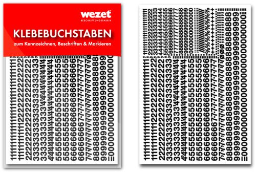 Klebebuchstaben Set A5 Ziffern 7 mm