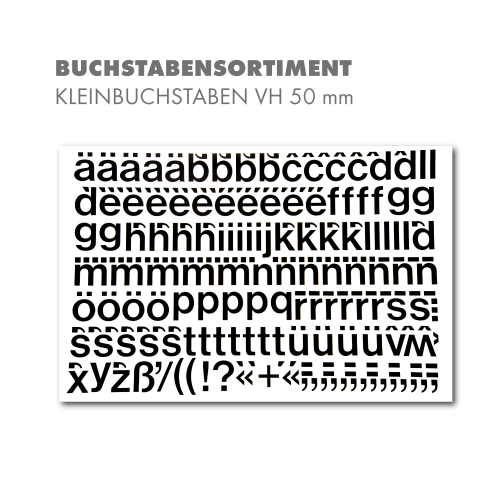 Kleinbuchstabensortiment VH 50 mm