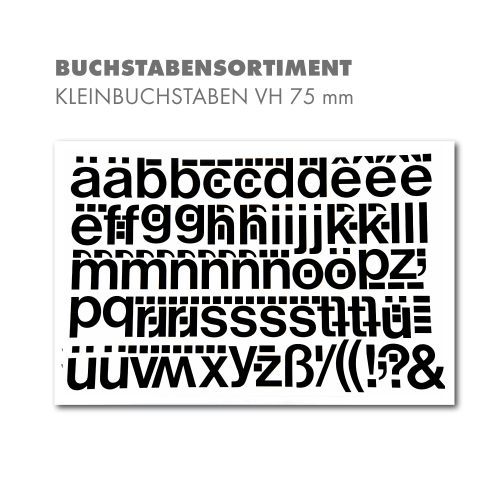 Kleinbuchstabensortiment VH 75 mm