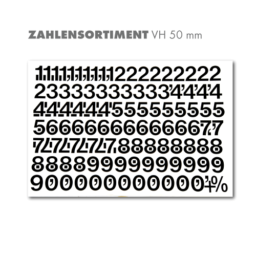 Zahlensortiment VH 50 mm