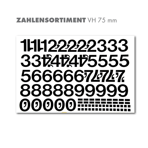 Zahlensortiment VH 75 mm